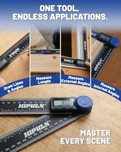 Digital Angle Finder Tool, 7 Inch Digital Protractor with LCD Display, 0-360°
