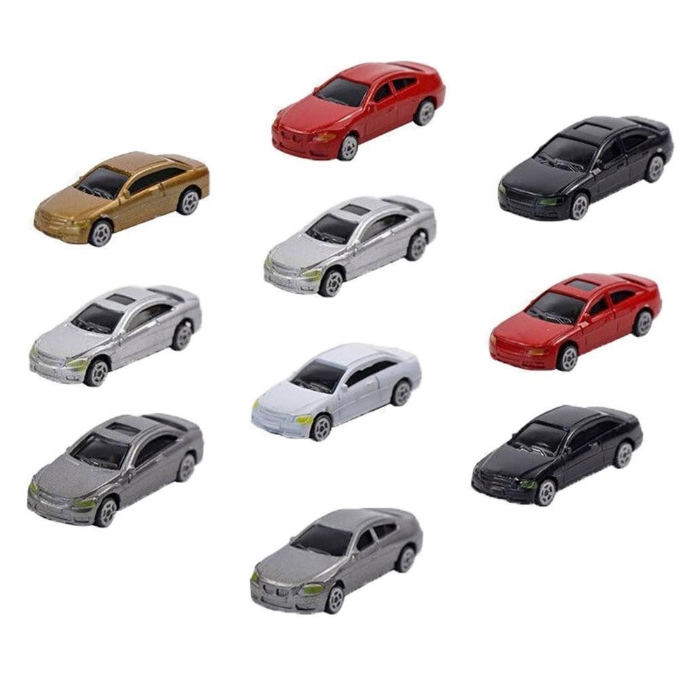 10pcs HO Scale Model Mini Car 1/87 Building Train Scenery