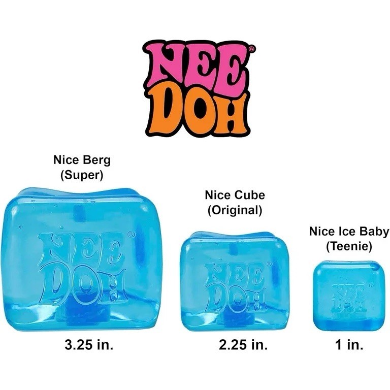 NeeDoh Nice Berg XL Solid Squish Cube Ice Block - Blue/Teal