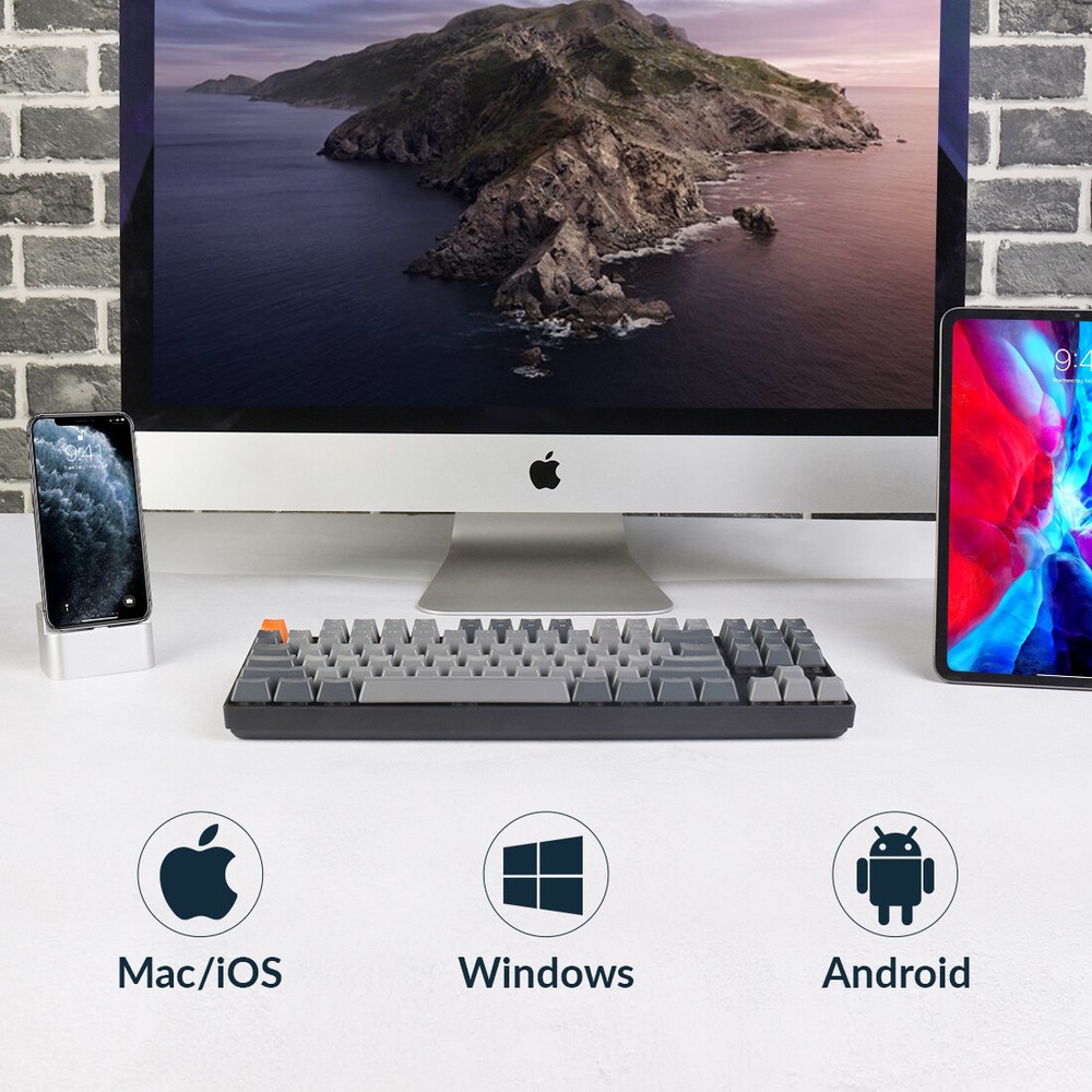 Keychron K8 Wireless Bluetooth Mechanical Keyboard White Backlight 87 Keys