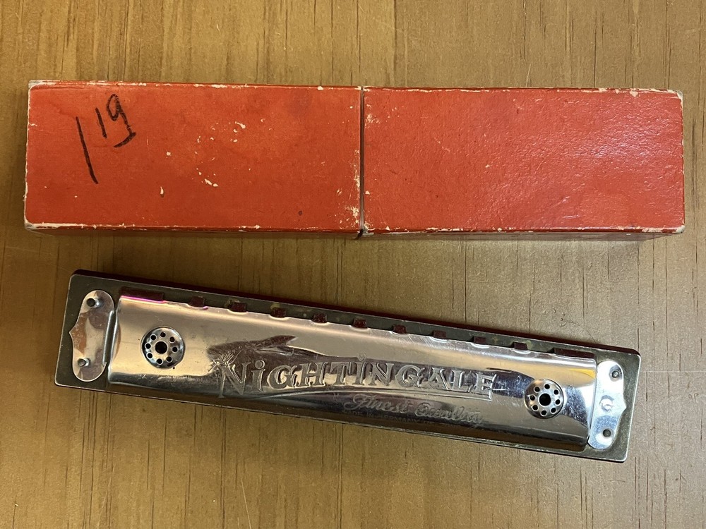 Nightingale Finest Quality Germany/US Harmonica Silver Tone