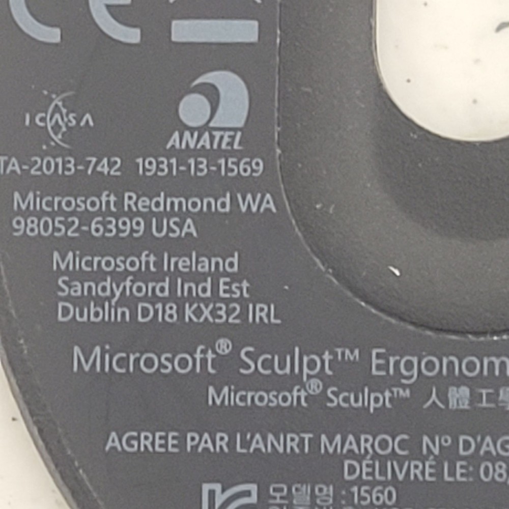 Microsoft Sculpt Ergonomic Mouse Numeric Keypad Wireless Windows Tested Used