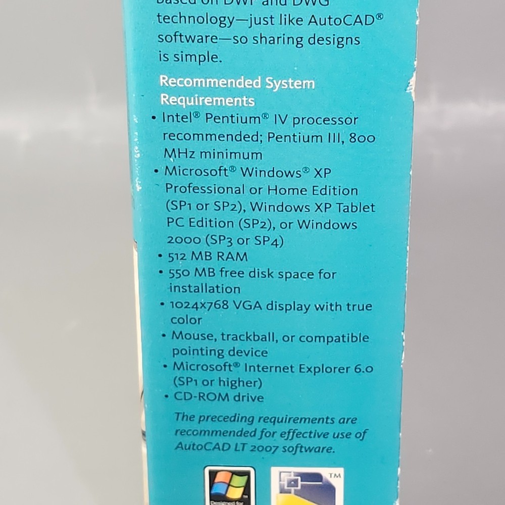 AutoCAD LT 2007 Autodesk Drafting Software in Box Serial Activation Key Untested
