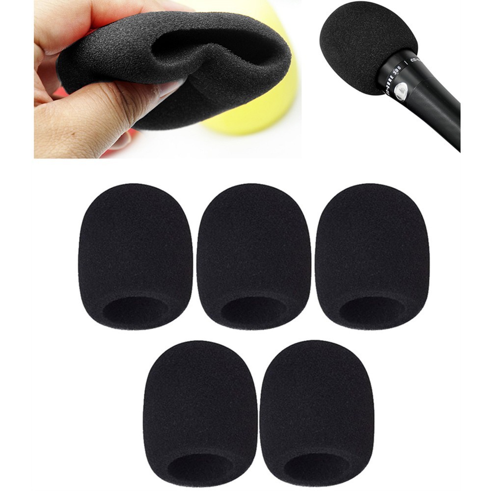 5 Pack Foam Handheld Microphone Windscreen Replacement High Quality Covers- Uk