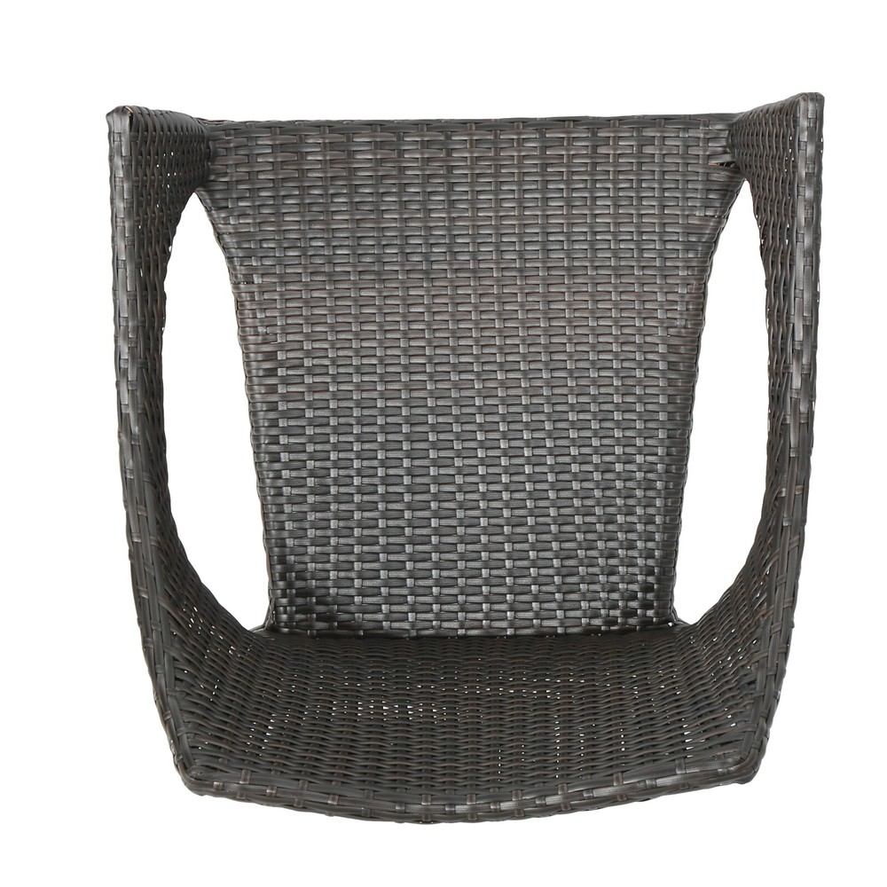 Clayton Outdoor 5pc Multibrown Wicker Square Dining Set