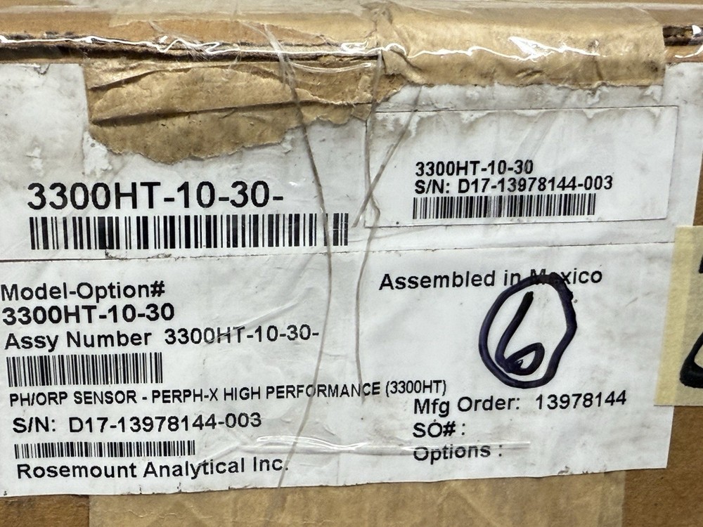 ROSEMOUNT 3300HT-10-30 PERpH-X HIGH PERFORMANCE PH/ORP SENSOR NEW