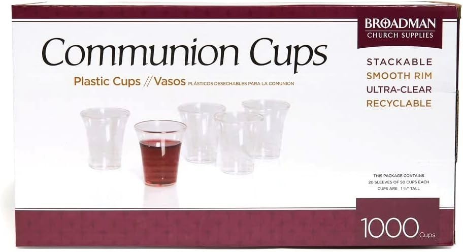Plastic, Disposable, Recyclable Communion Cups, 1000 Co