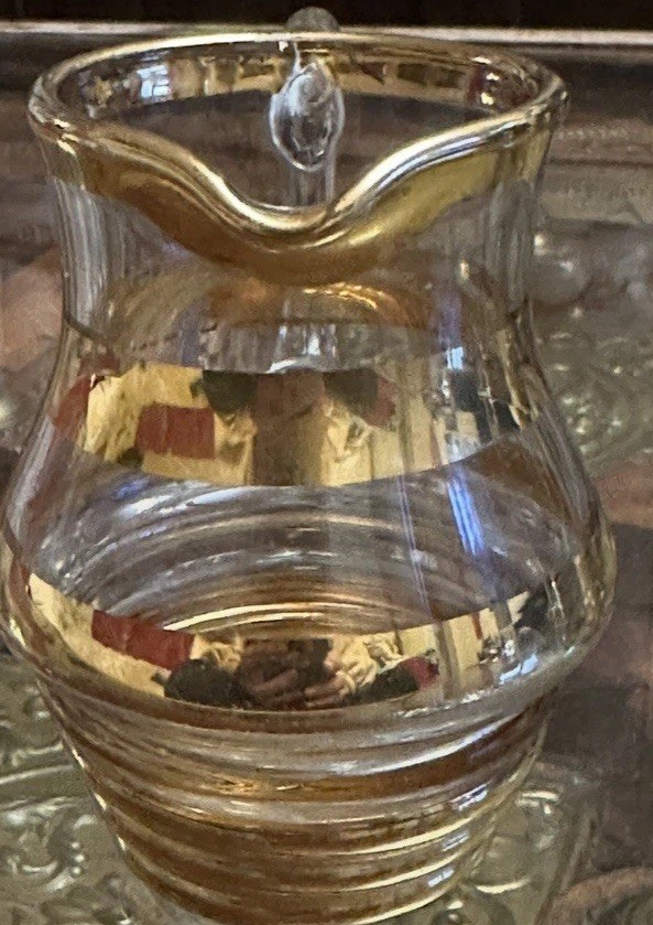 Gold Plated Ringed Jug 1950