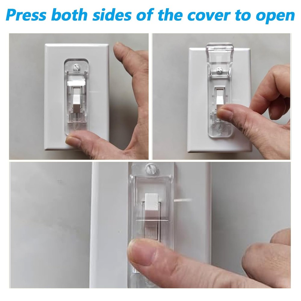4 Pack Light Switch Guard Cover Wall Guards ChildProof Clear