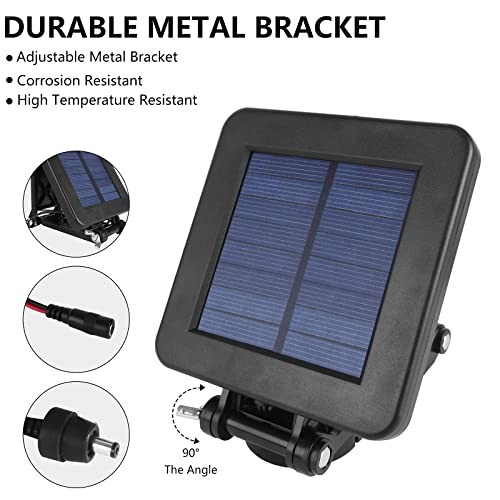 Solar Panel for Deer Feeder, Efficient Charger w/Adjustable Mounting Bracket 6V