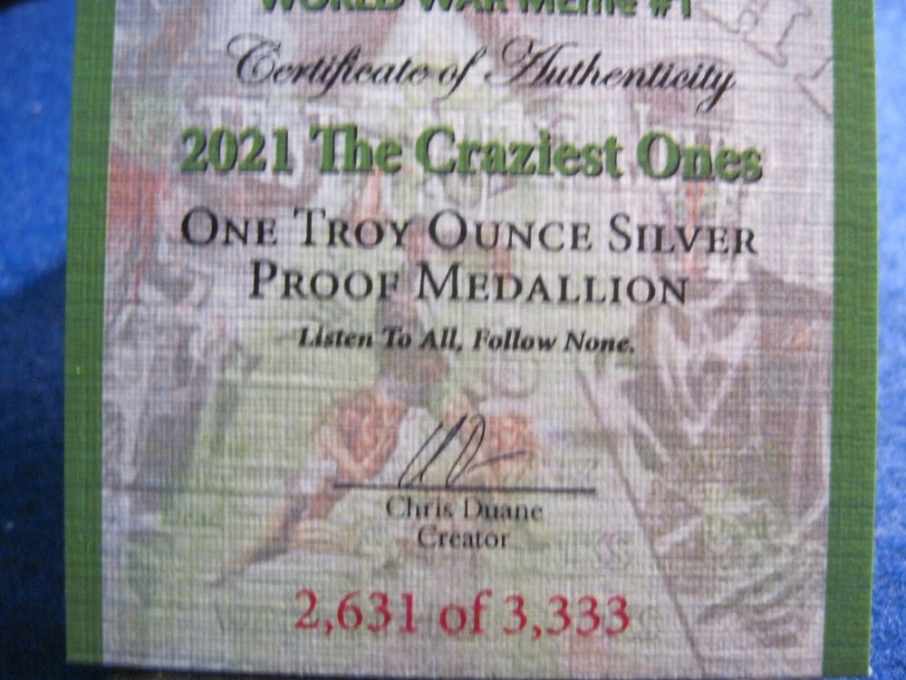 2021 THE CRAZIEST ONES PROOF SILVER SHIELD