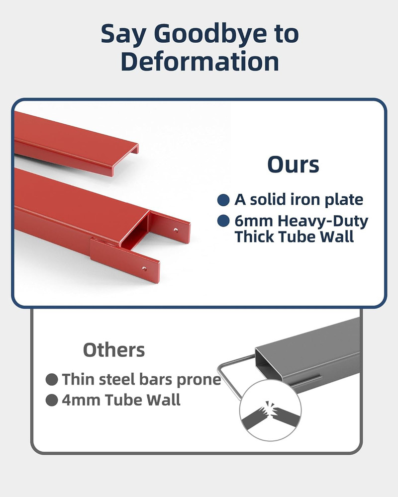 Forklift Extensions with Pins, 72 Inch Fork Extensions 4.5 Inch Width, Heavy Dut