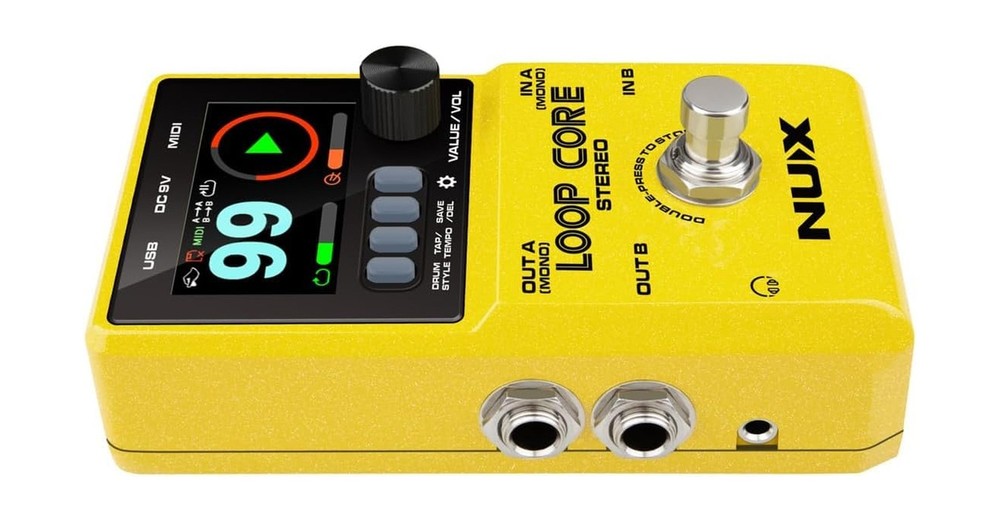 NUX Loop Core Stereo Guitar Looper Pedal - Bundle with 4 Patch Cables and Sna...