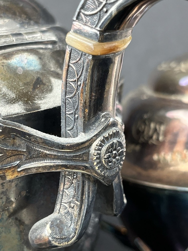 Meriden Britannia Silverplate Tea & Coffee Pattern 1881 9pc Set Victorian