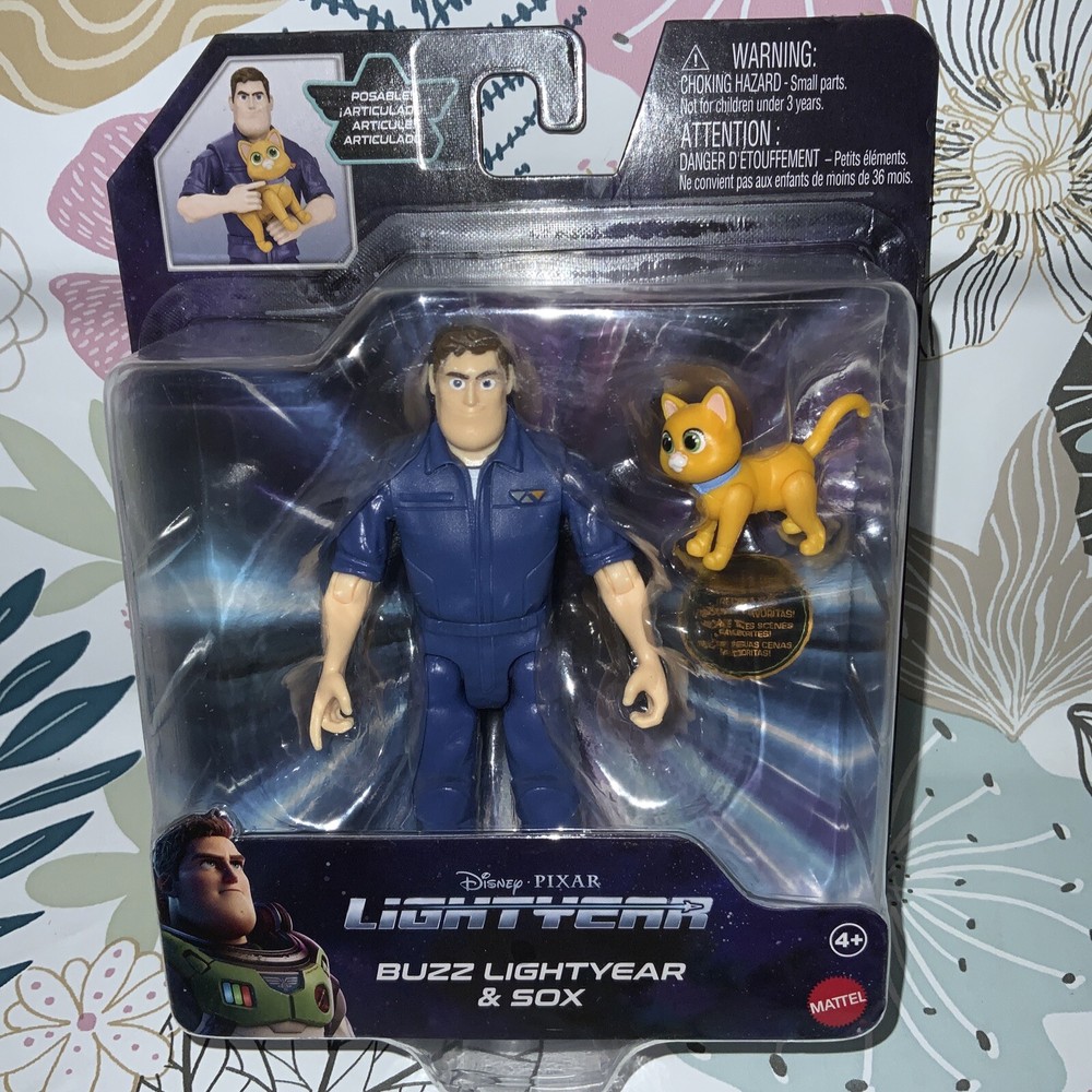 🐈 Disney Pixar Lightyear - Buzz Lightyear and Sox Action Figures - Mattel 🆕