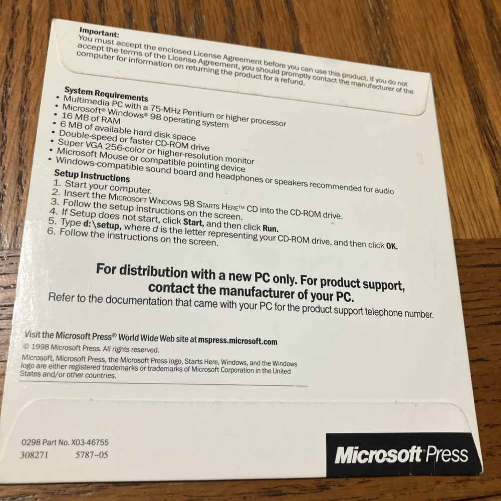 Microsoft Windows 98 Installation CD ~ Disc Only No Product Key
