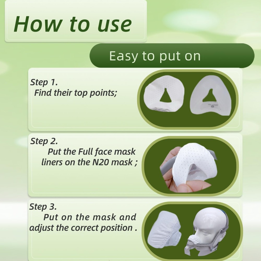 4 Pack Nasal CPAP Mask Liners Compatible with Medium Size Medium, Raw White