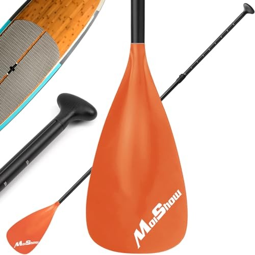 SUP Paddle - Adjustable 3 Pieces Stand Up Paddle Board Paddle A：Orange paddle