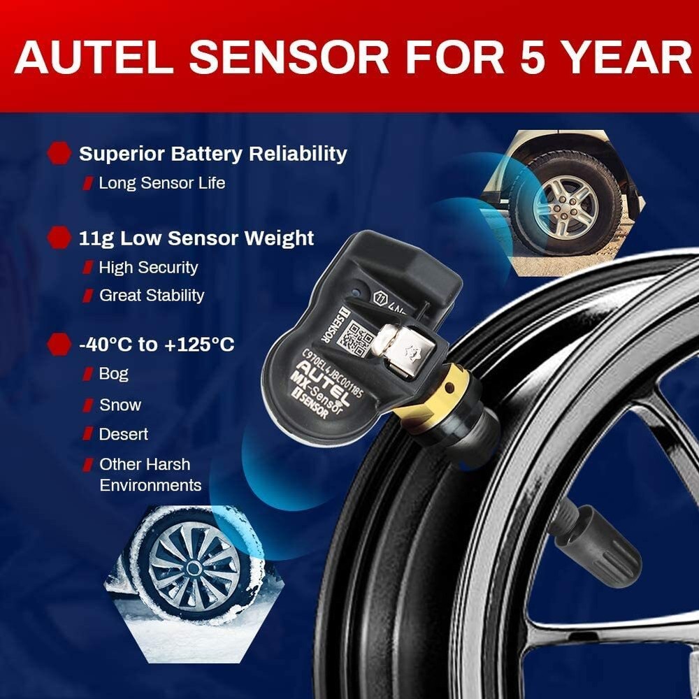 Autel MX-Sensor 315MHz & 433MHz programmable TPMS Universal Tire Pressure Sensor