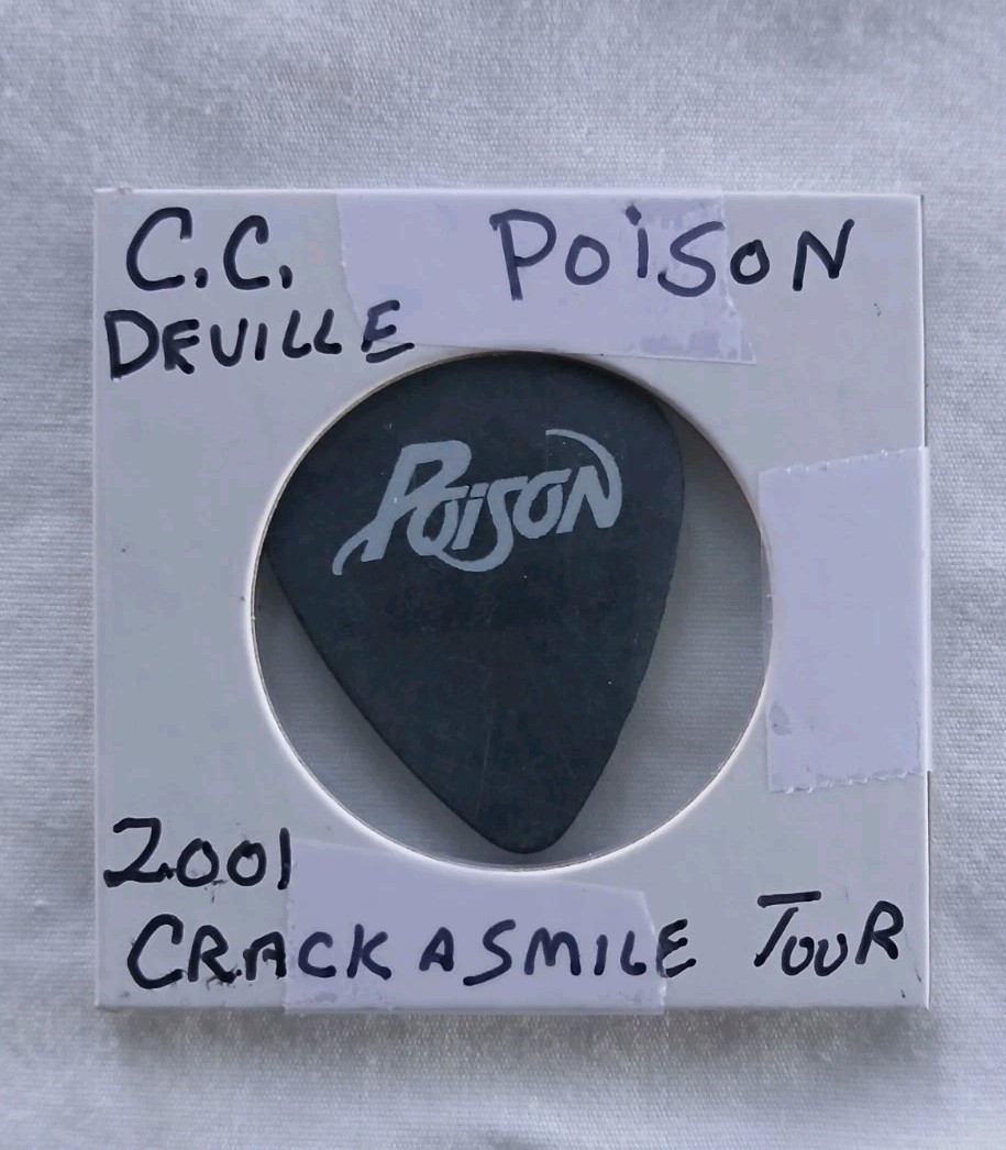 C.C. Deville Tour Issued Guitar Pick Poison 2001 Crack a Smile Tour