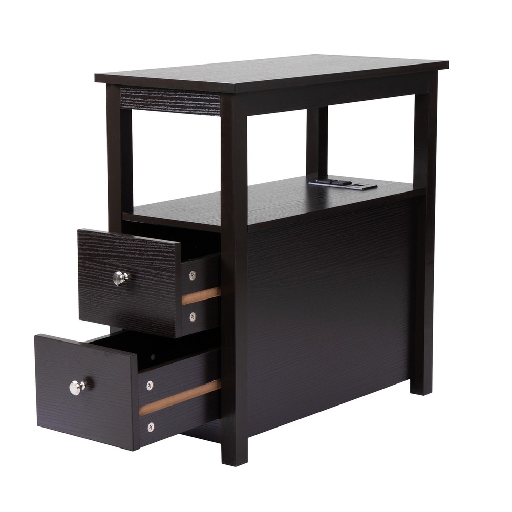 Transitional Nightstand Wooden End Table Bedside Table Kitchen Storage Cabinet
