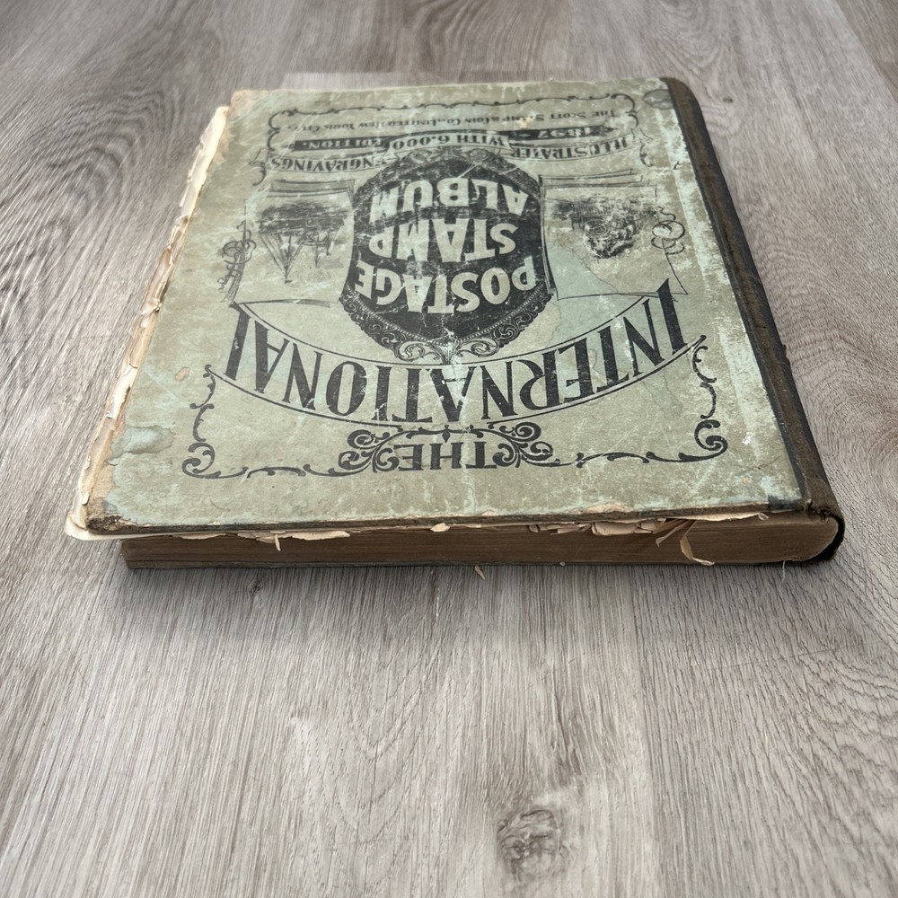 International Postage Stamp Album 1897 Scott Stamp & Coin Collection Book READ
