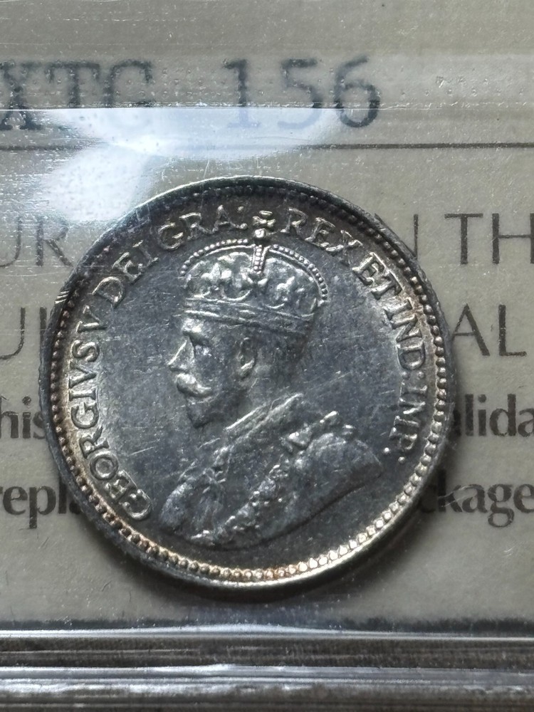 Newfoundland 5 Cent 1929 ICCS Graded AU55