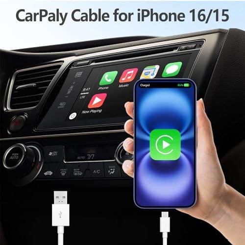 Car Carplay Cable for Apple iPhone 16,iPhone 16 Plus, iPhone 16 Pro, 3FT 1Pack
