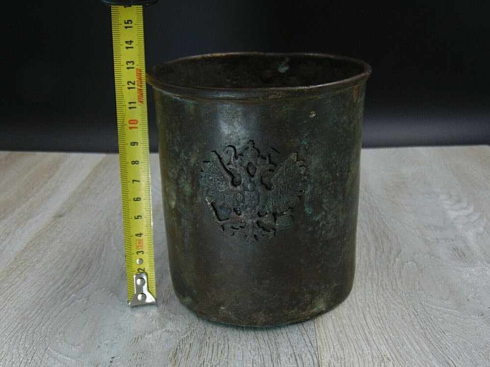 Antique Large Mug Cup Empire Nicholas II Eagle two-headed