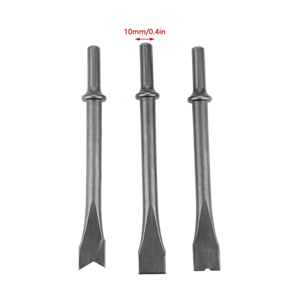 3pcs Air Hammer Chisel Set Extra Long Round Shank Pneumatic Hammer Bit Set