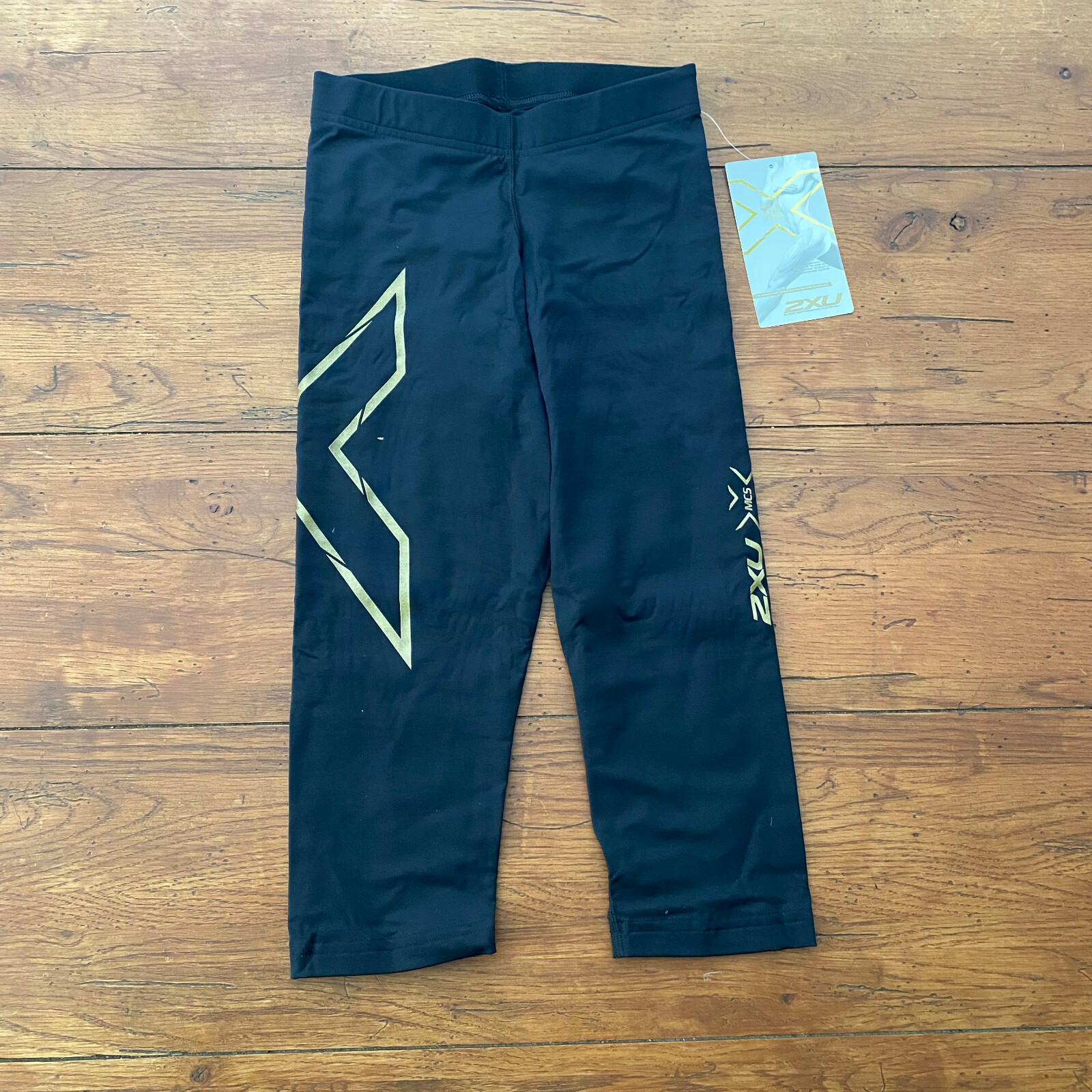 2XU Women's XS 3/4 Tights MCS Thermal Elite Alpine Compression Black/Gold Capri