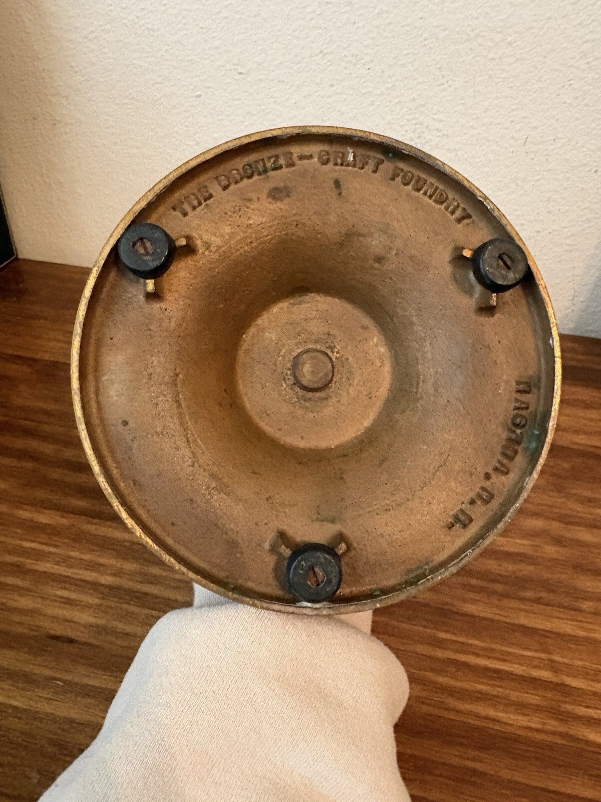 Vintage 1940s Quota Club Call to Meeting Podium Cast Bronze Bell - 9.75"