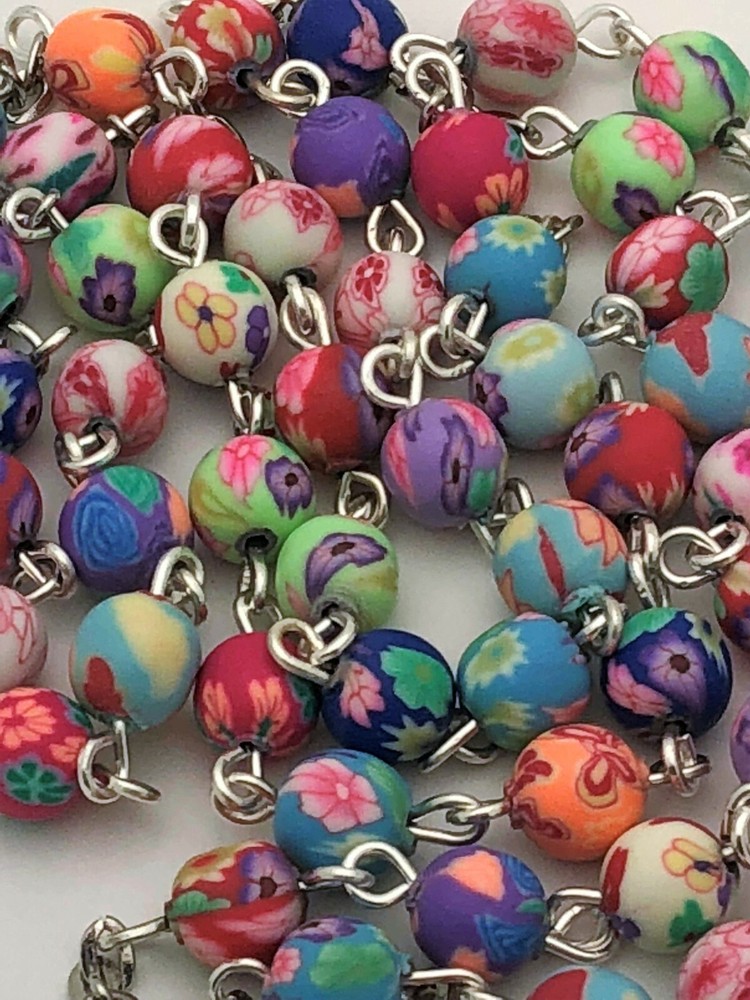 Fimo Polymer Clay Catholic Rosary Beads