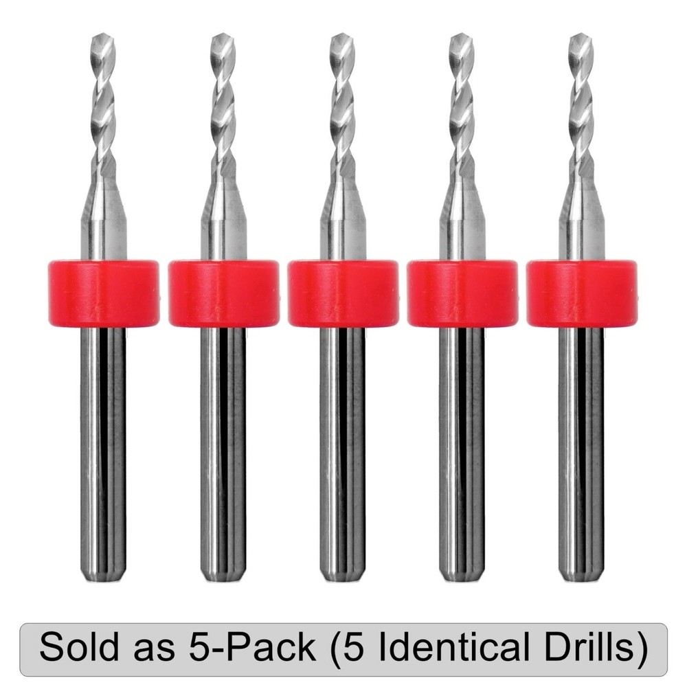 1.75mm Solid Carbide Drill Bit – 5 Pack – CNC – Factory Resharpened