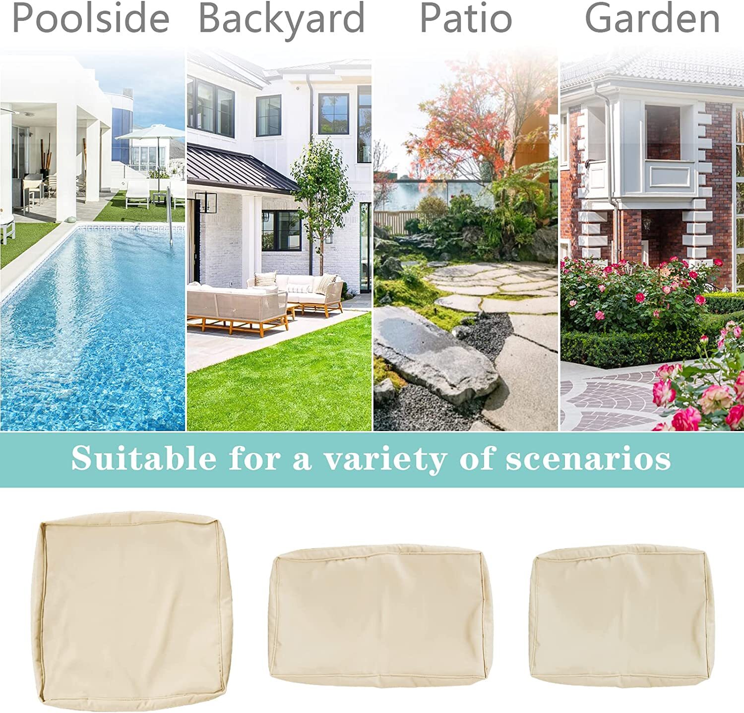 14 Pack Outdoor Patio Furniture Chair Cushion Covers Set Replacement Sofa Covers
