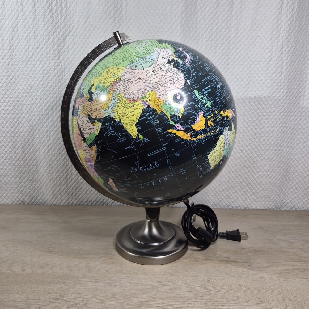 Replogle Orion 12" Black Illuminated Globe Lighted