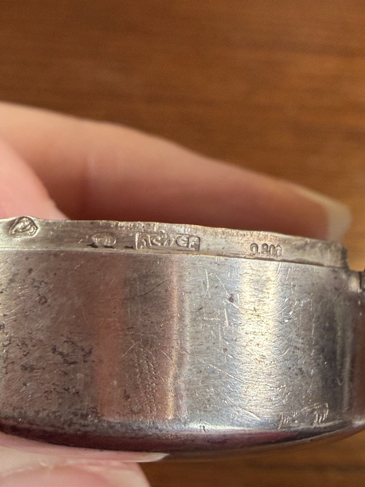 Antique 800 Silver Snuff Box - Well Marked