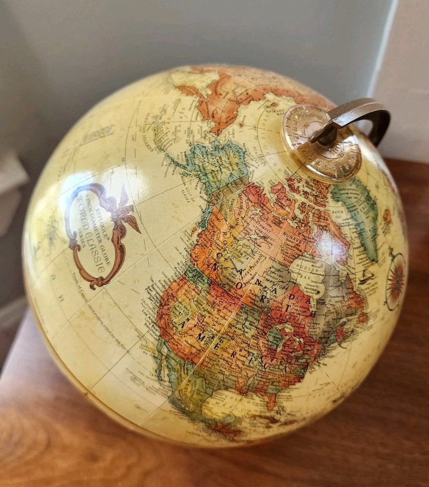 vintage world globe on stand