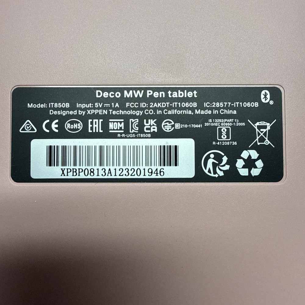 XP-Pen Deco MW Bluetooth Graphics Tablet X3 IT850B open box