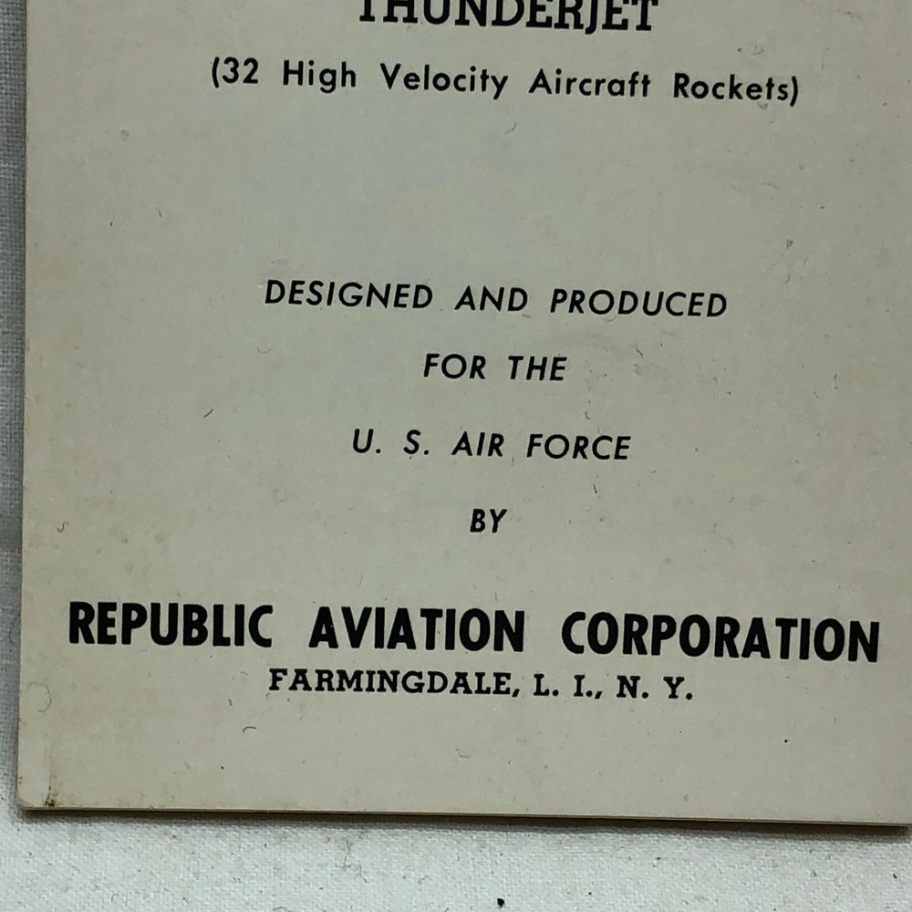 Vintage Pocket Notebook Republic Aviation Heavy Load Thunderjet