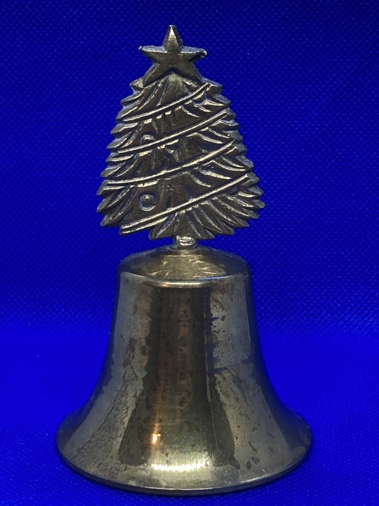 BRASS BELL HOLIDAY TREE HANDLE  4” tall