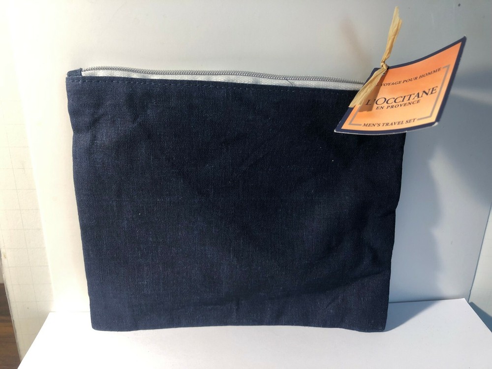 L'OCCITANE DARK BLUE COSMETIC MAKEUP POUCH