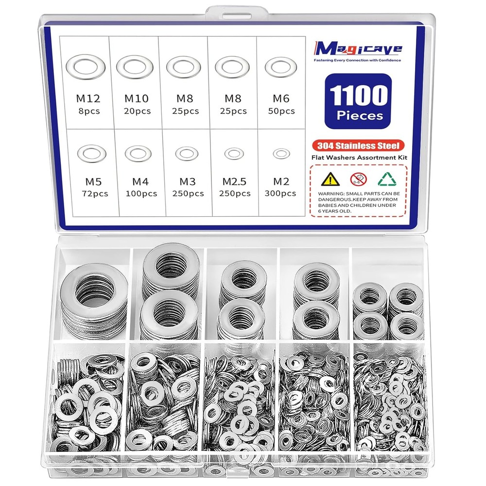 Flat Washers Assortment Kit Stainless Steel