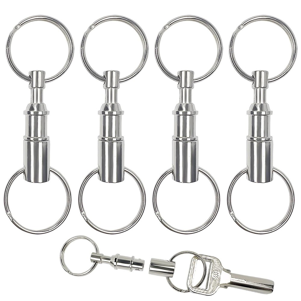 4 Pack Quick Release Keychain Detachable Pull Apart Keychain Dual Pull Apart Key