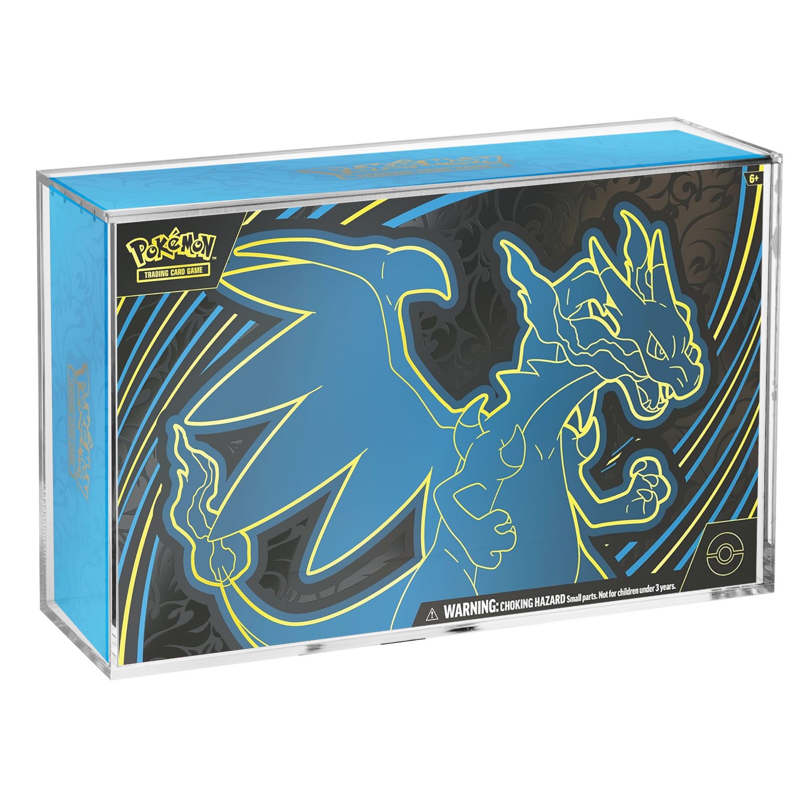 Acrylic Display Case for Pokémon UPC Mega Charizard Magnetic Dustproof Protector
