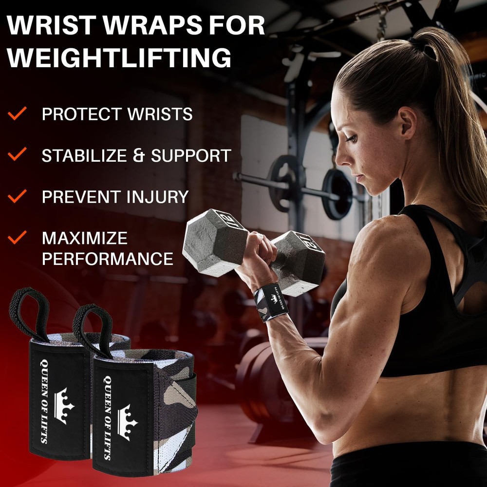 Weightlifting Wrist Wraps with Thumb Loop – 18" HeavyDuty Support for