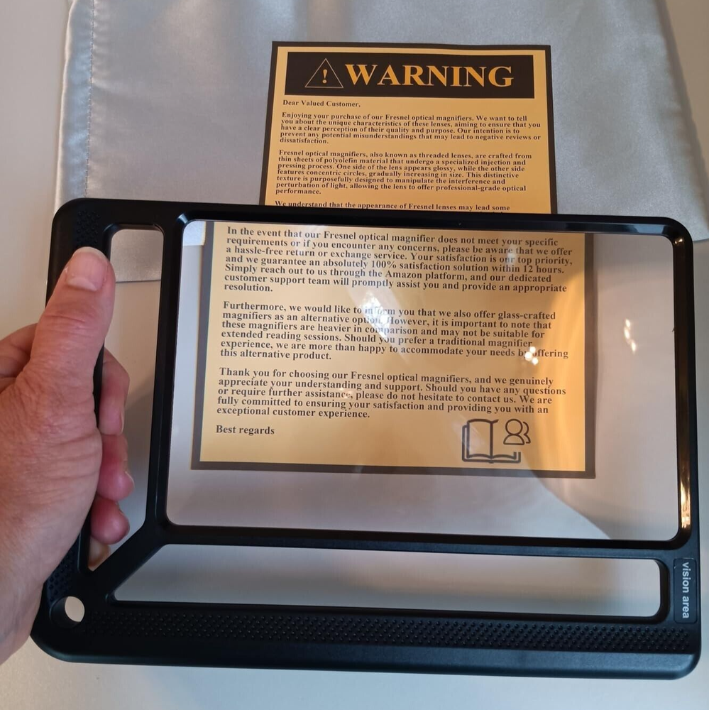 5X Full Page Magnifying Glass For Reading Lightweight Rectangular Magnifier New