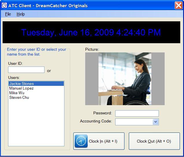 Employee Time Clock Software and Reporting System For Microsoft Window PC