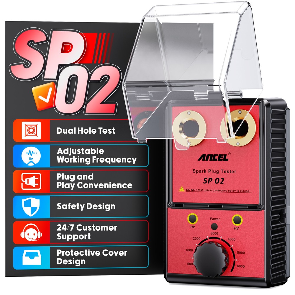 Car Spark Plug Tester Adjustable Dual Holes Engine Coil Ignition Plug Analyzer