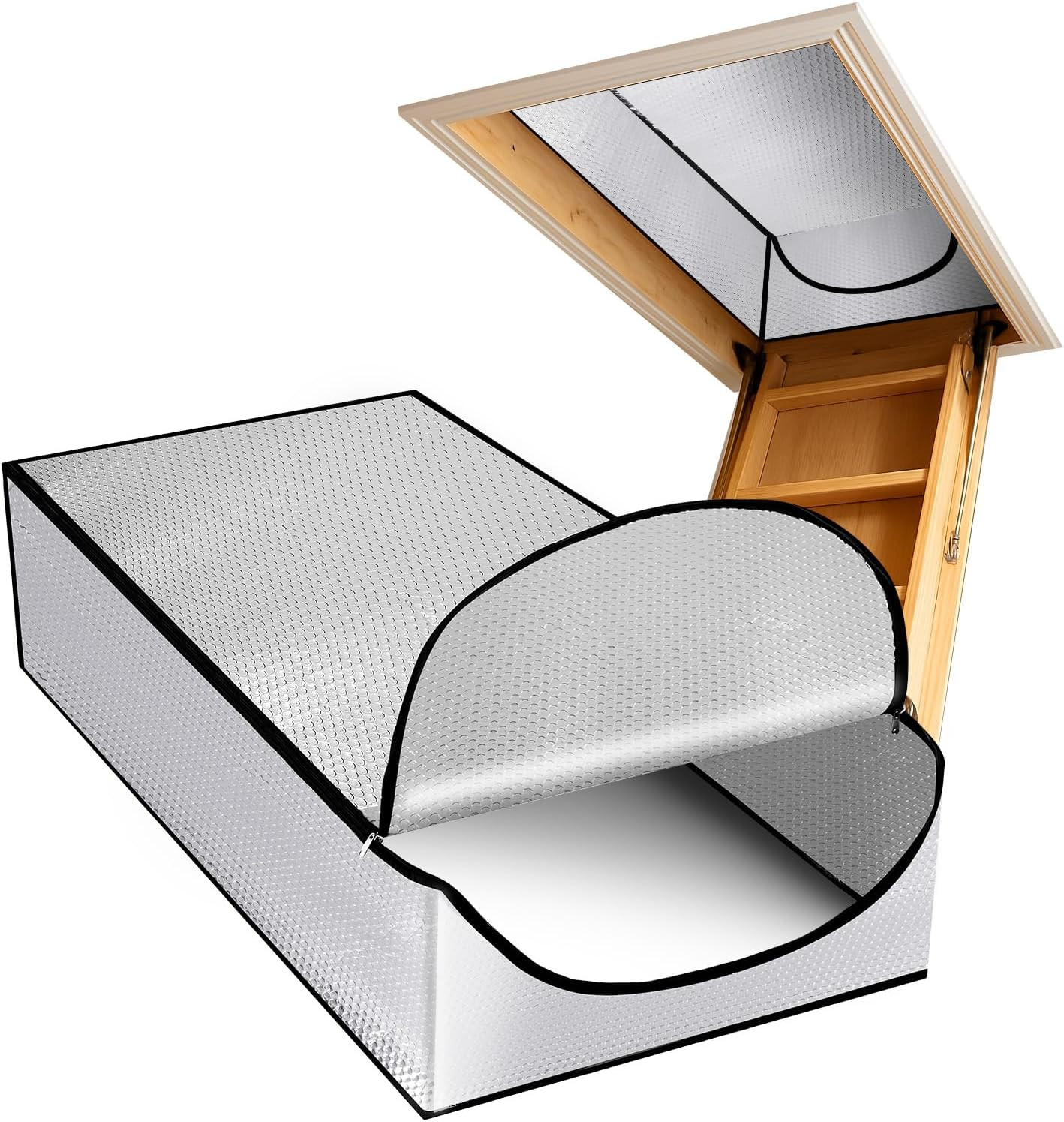 Attic Stairway Insulation Cover, Premium Energy Saving Attic Door Tent for Pull
